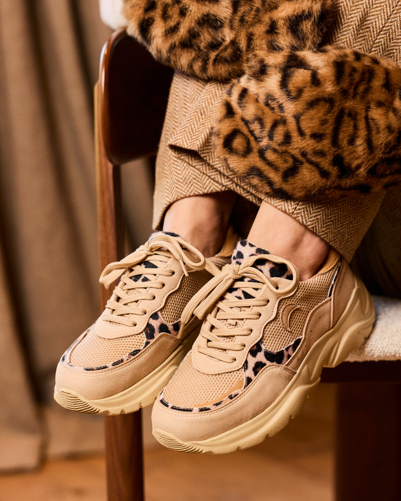 baskets vegan au design rétro running avec semelles épaisses chunky
