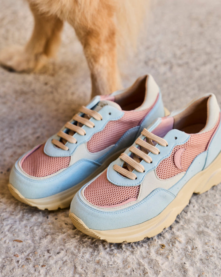 baskets vegan au design rétro running avec semelles épaisses chunky