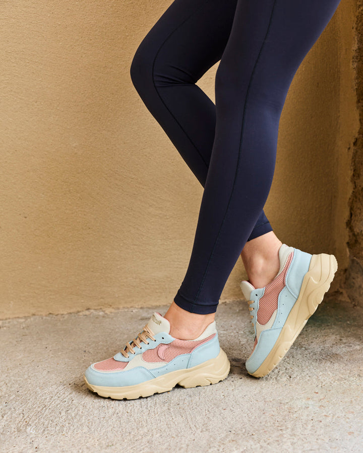 baskets vegan au design rétro running avec semelles épaisses chunky