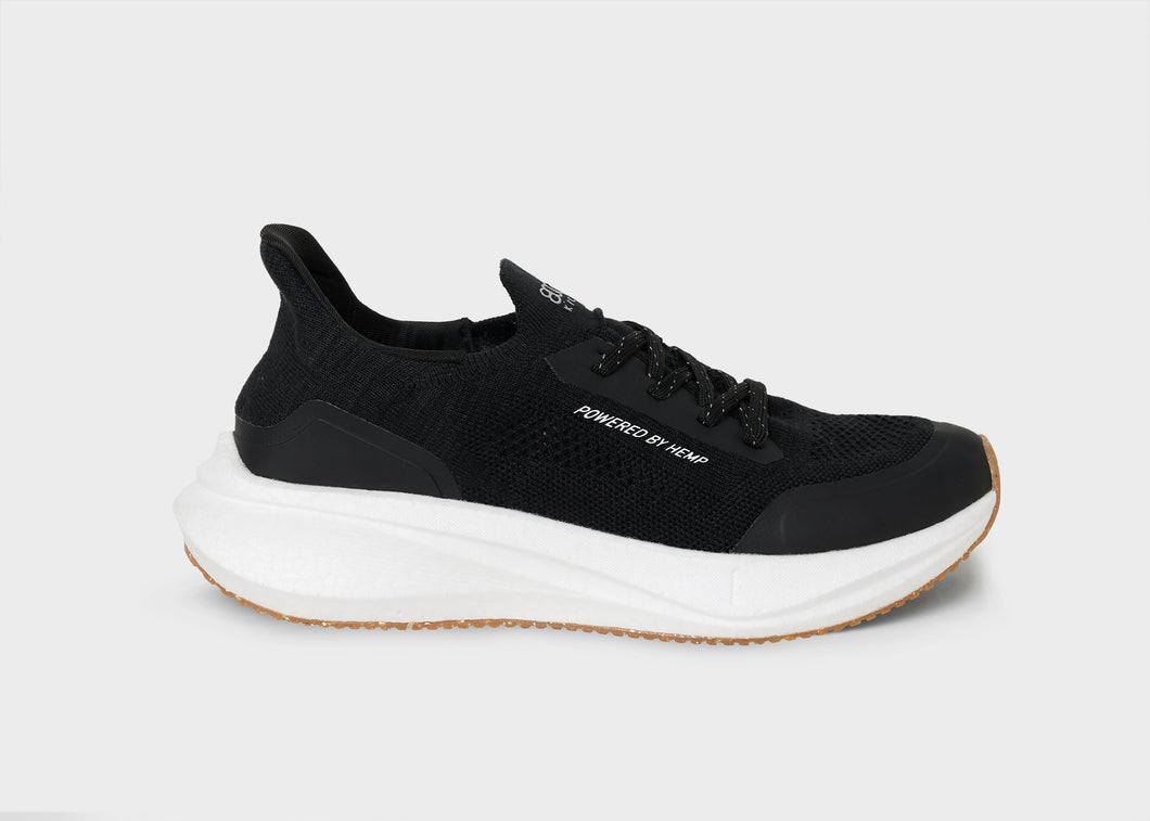 baskets de running noir et blanche vegan 