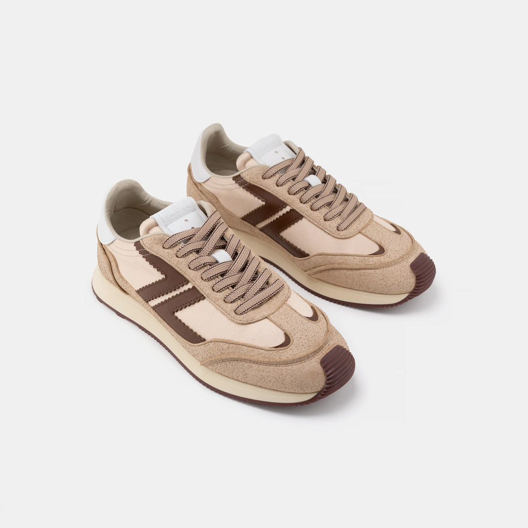 baskets éco responsables retro running beige