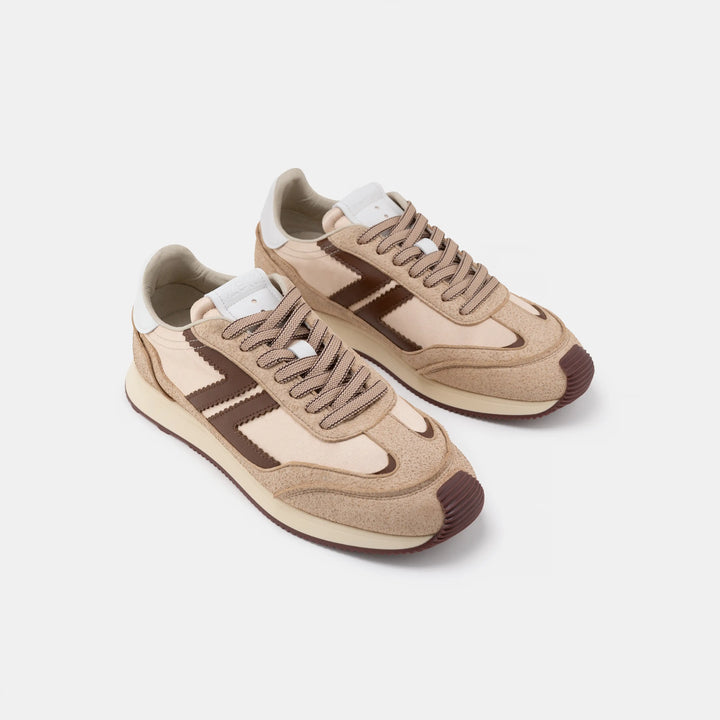 baskets éco responsables retro running beige