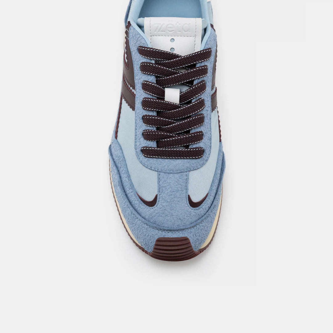 baskets éco responsables retro running bleu