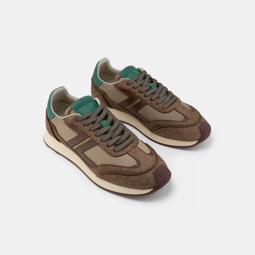 baskets éco responsables retro running marron