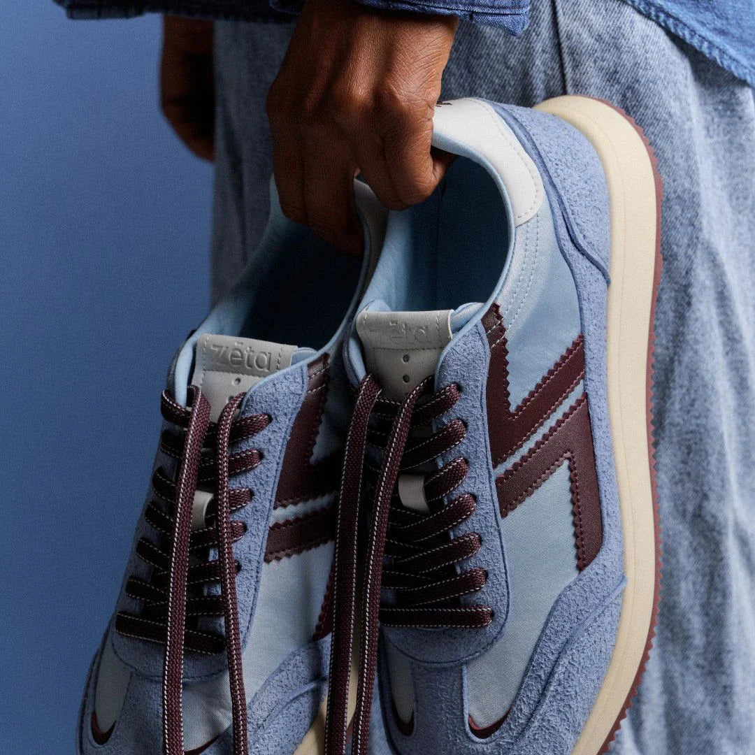 baskets vegan retro running bleu
