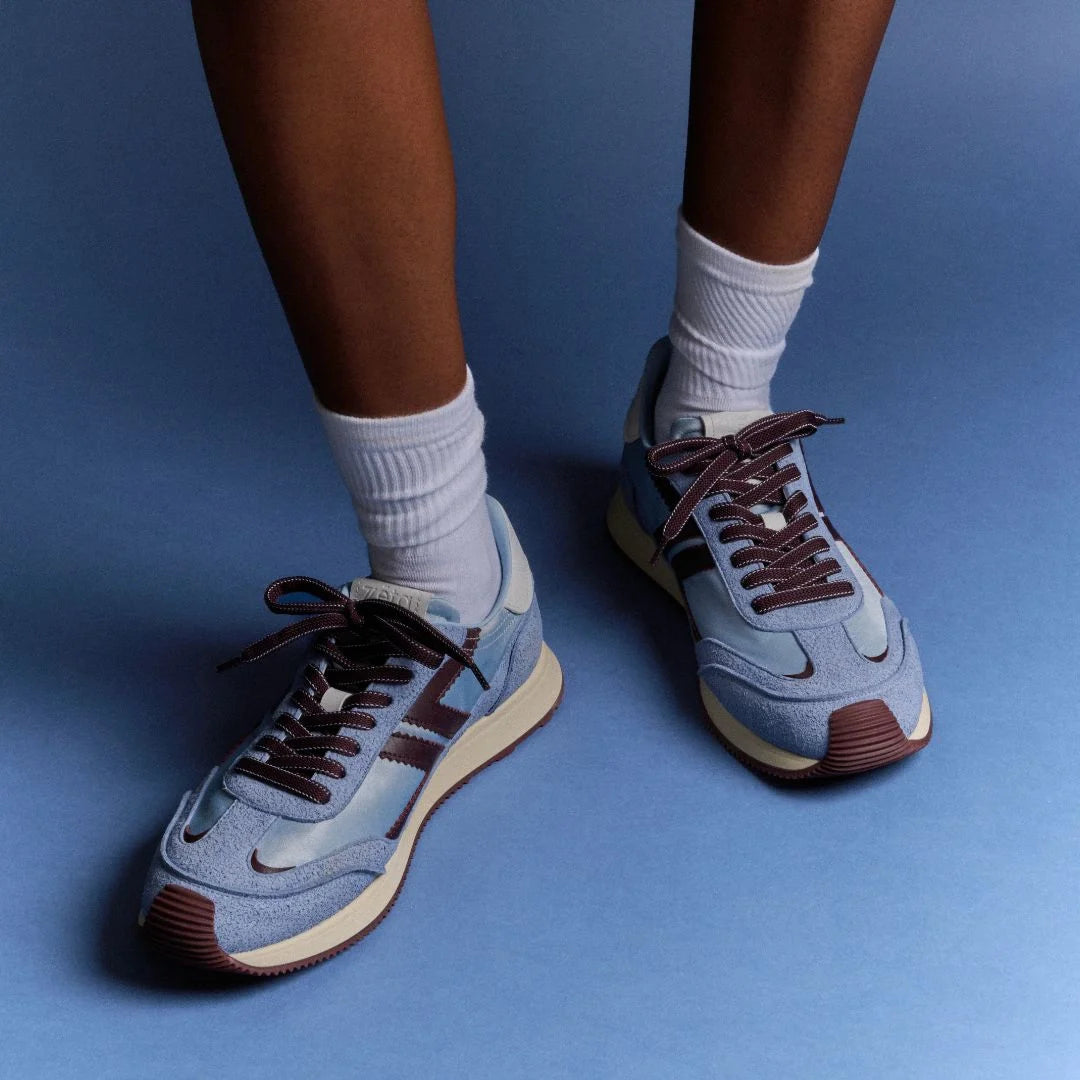 baskets vegan retro running bleu