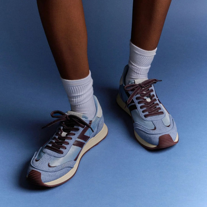 baskets vegan retro running bleu