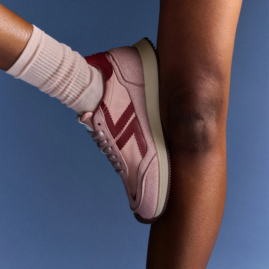 baskets végan retro running rose