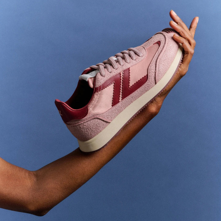 baskets végan retro running rose