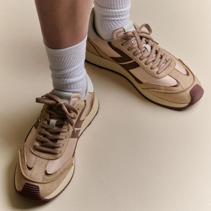 baskets vegan éco responsables running beige