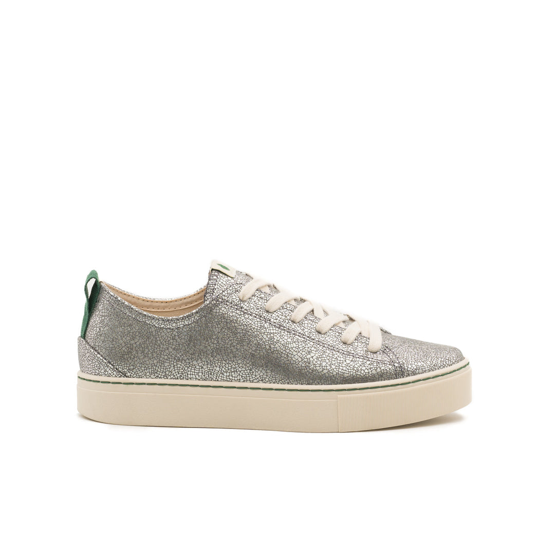 baskets vegan argenté semelles blanches