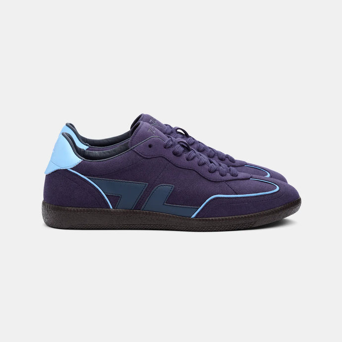 Baskets veganbleues Delta Marino, vue de profil, design sportif et écoresponsable.