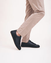 Charger l'image dans la galerie, black vegan sneakers with beige trousers stylish tendance