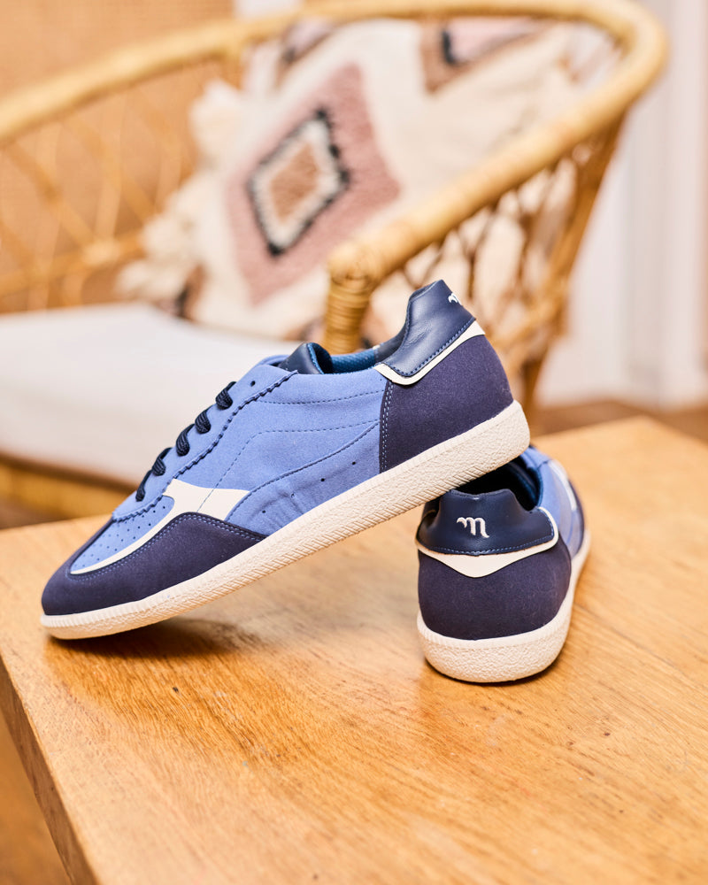 Baskets vegan de la marque Minuit sur Terre, modèle Rive Cobalt