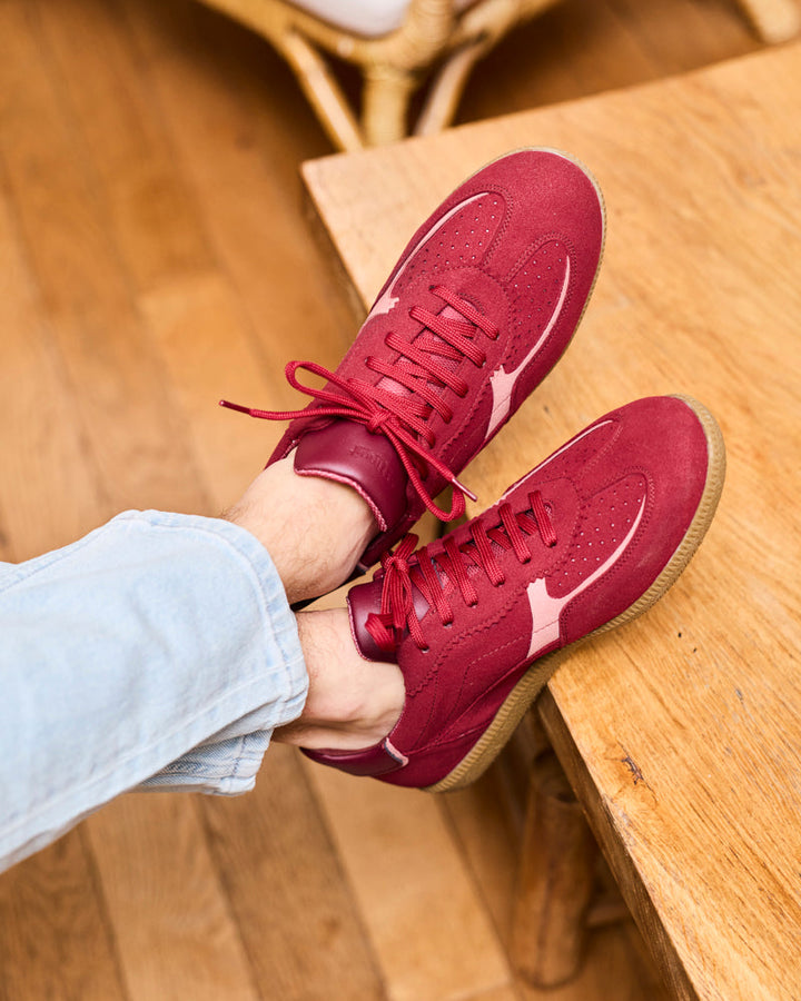 Baskets vegan de la marque Minuit sur Terre, modèle Rive Rubis