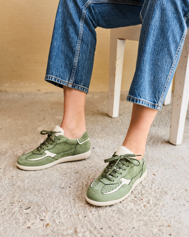 Baskets vegan de la marque Minuit sur Terre, modèle Rive Sauge