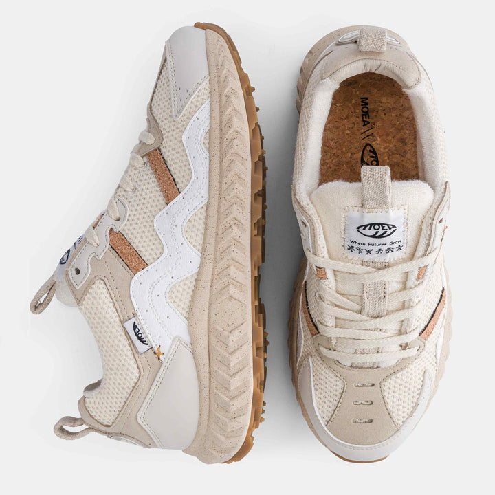 Baskets vegan multi matières beige