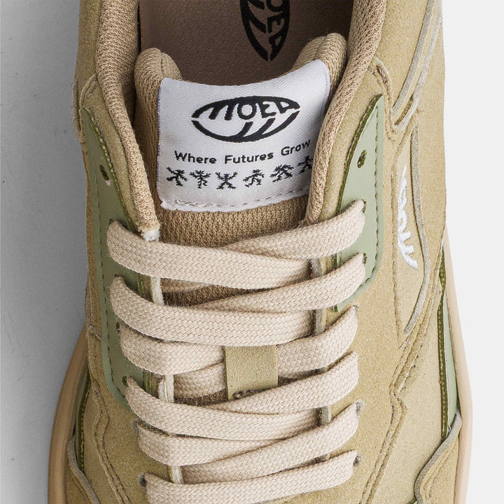 Baskets vegan beige et vert