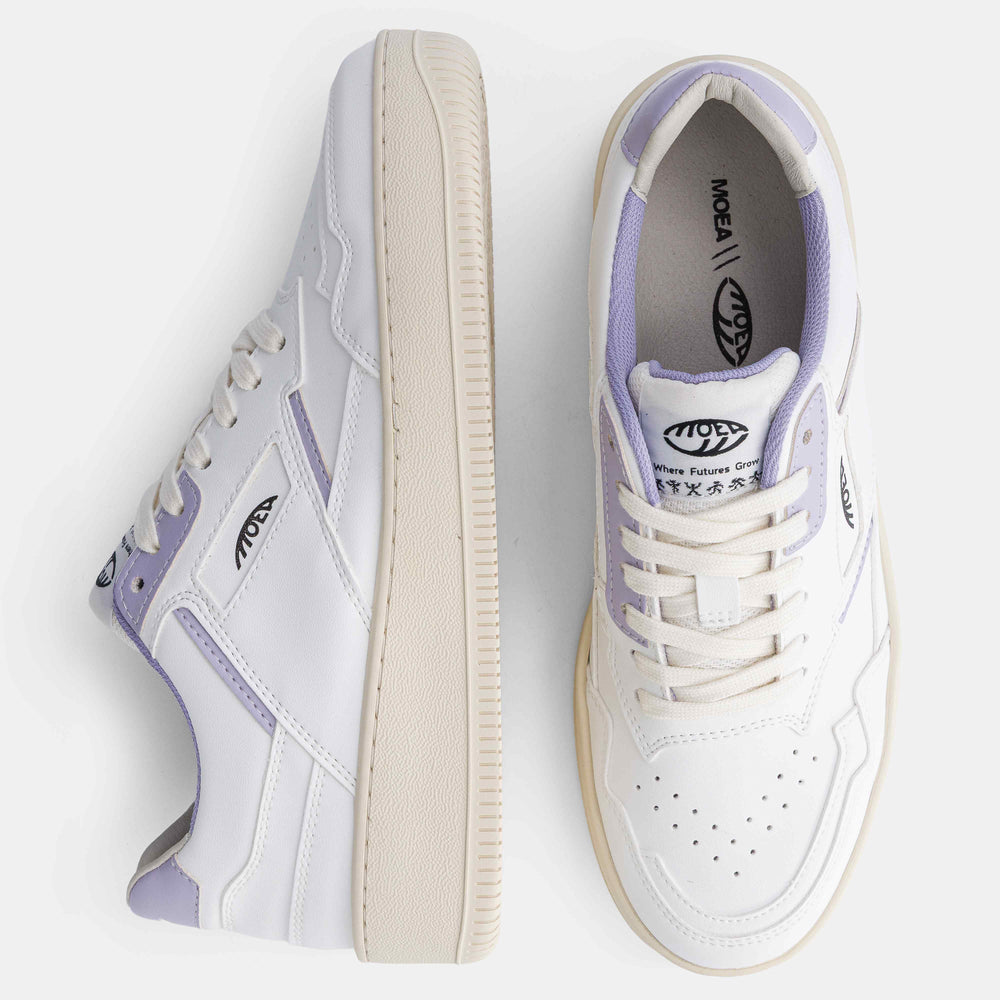Baskets vegan violet lila blanc white