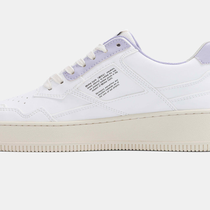 Baskets éthiques blanc lila violet