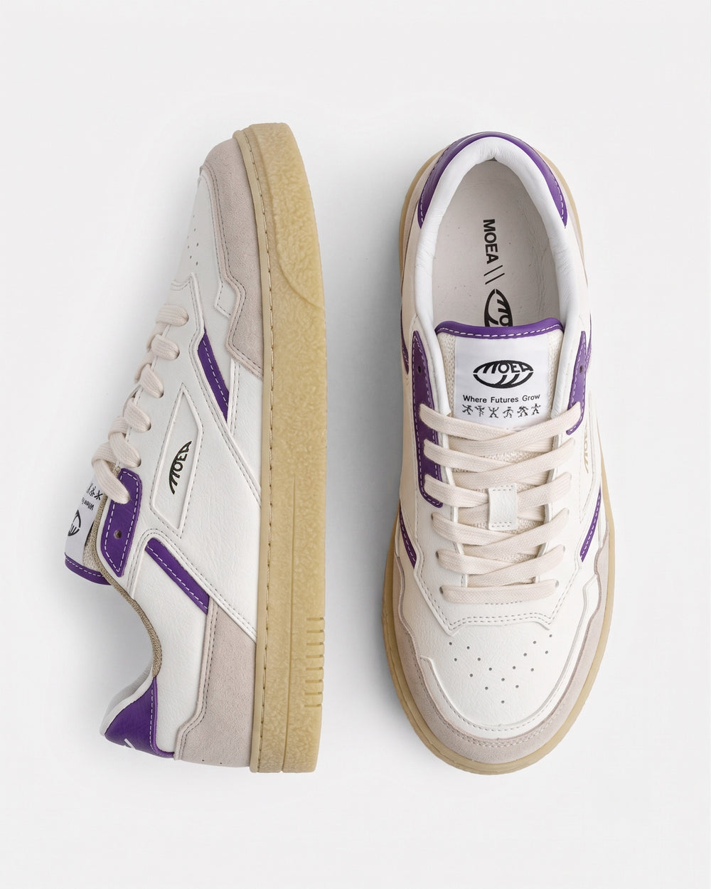 Baskets vegan Moea Origin Low - Beige & Purple - Orange