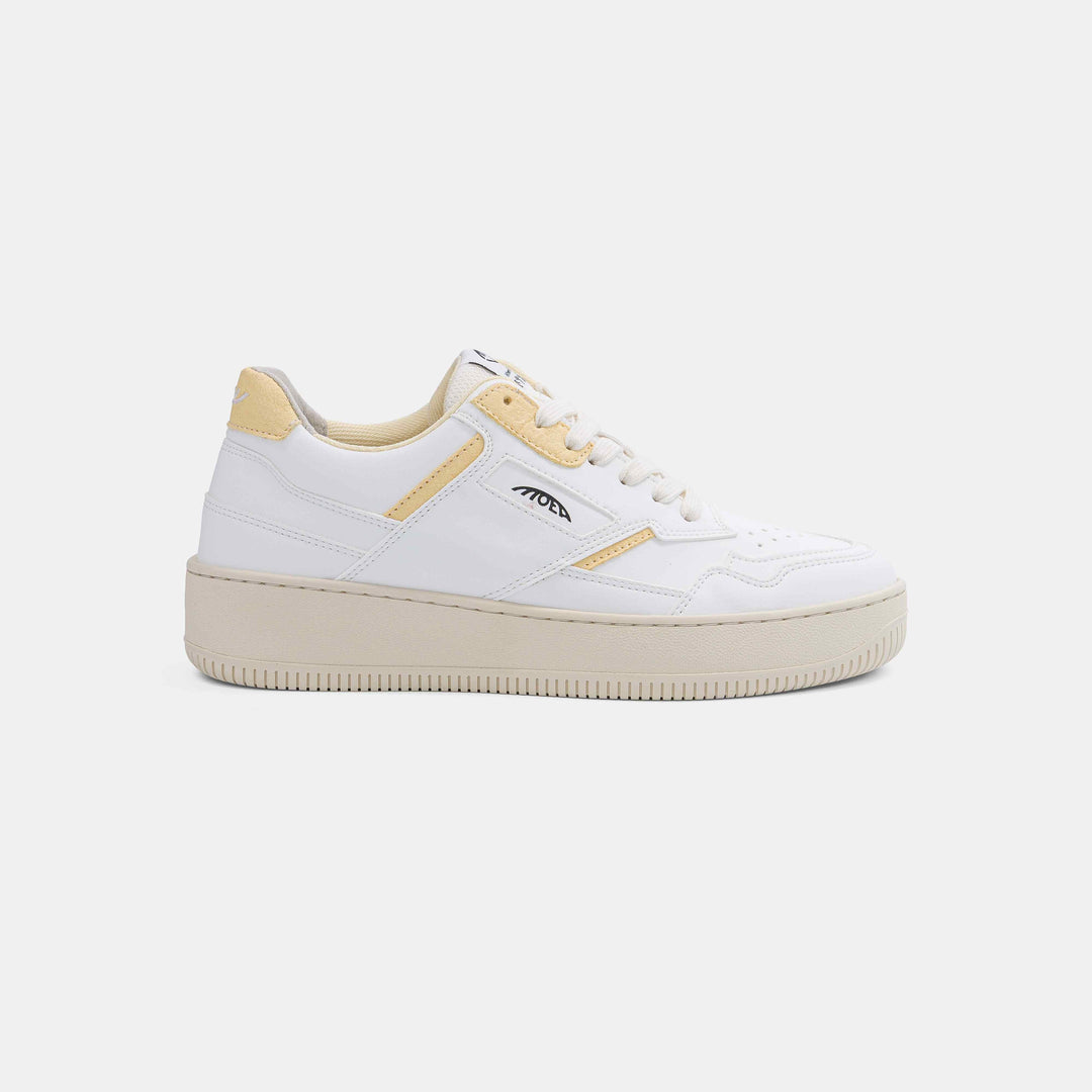Baskets vegan blanches et jaunes