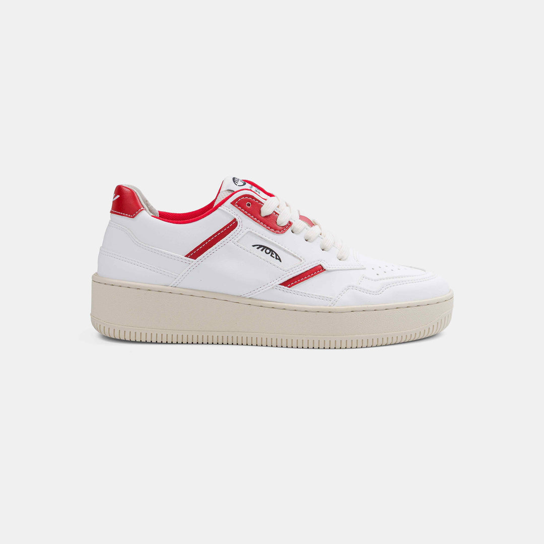 Baskets vegan blanches et rouges