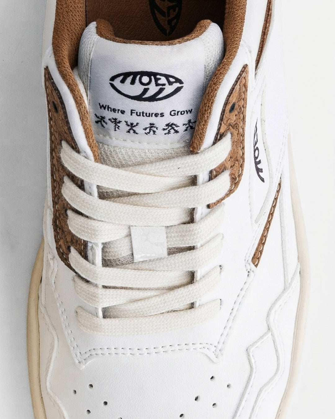 Baskets vegan Moea Origin - White &amp; Brown - Palm