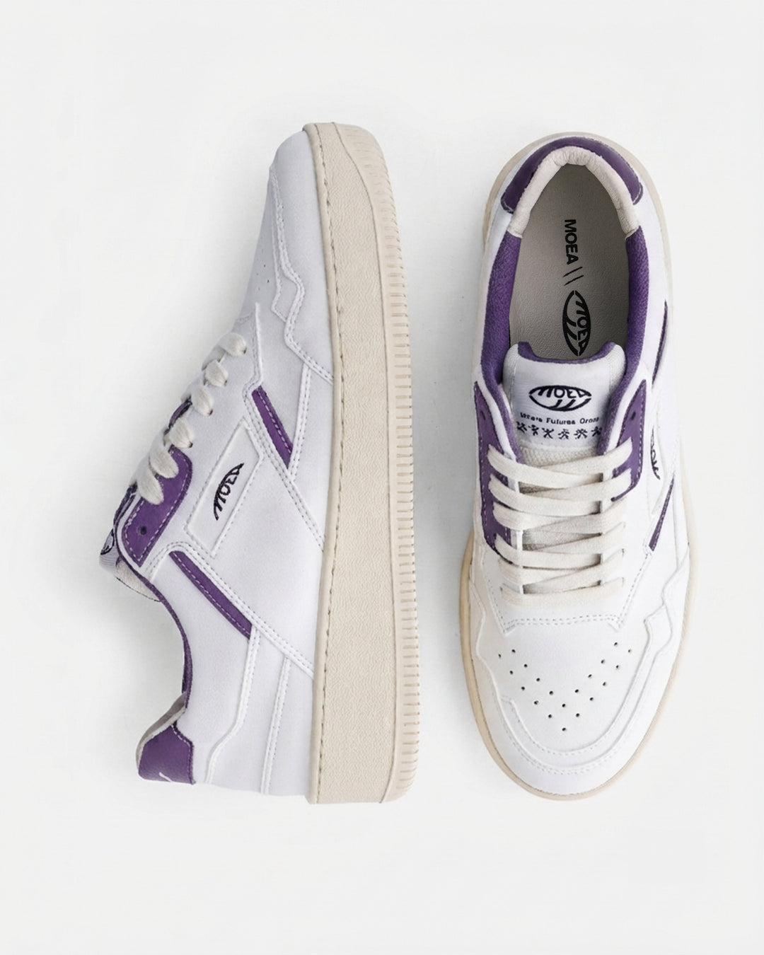 Baskets vegan Moea Origin - White &amp; Purple - Orange