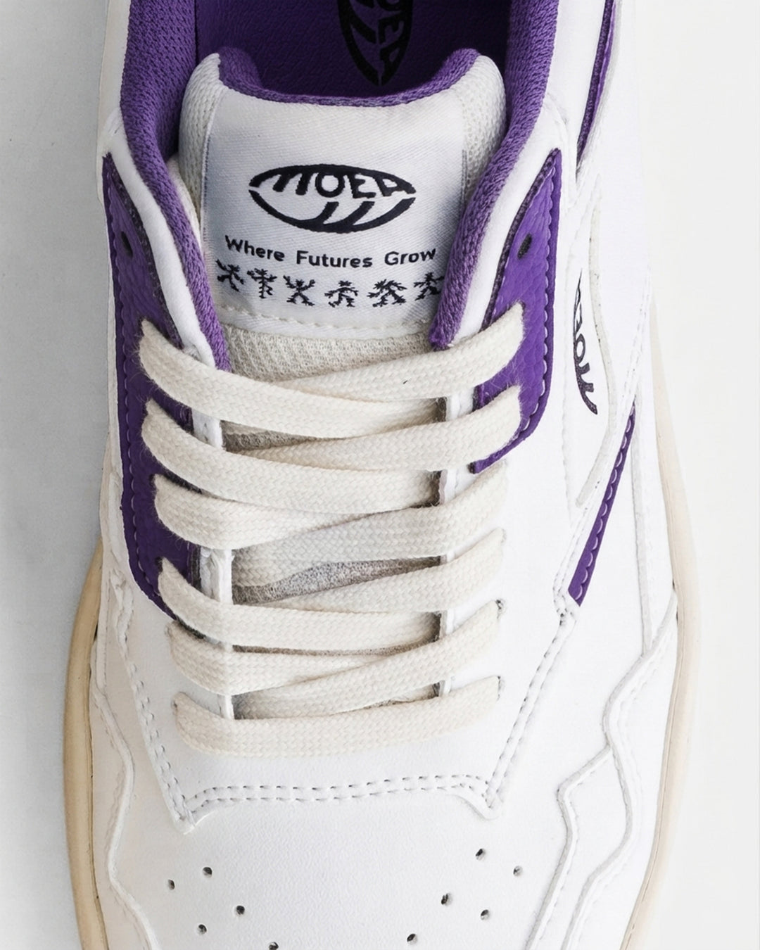 Baskets vegan Moea Origin - White &amp; Purple - Orange