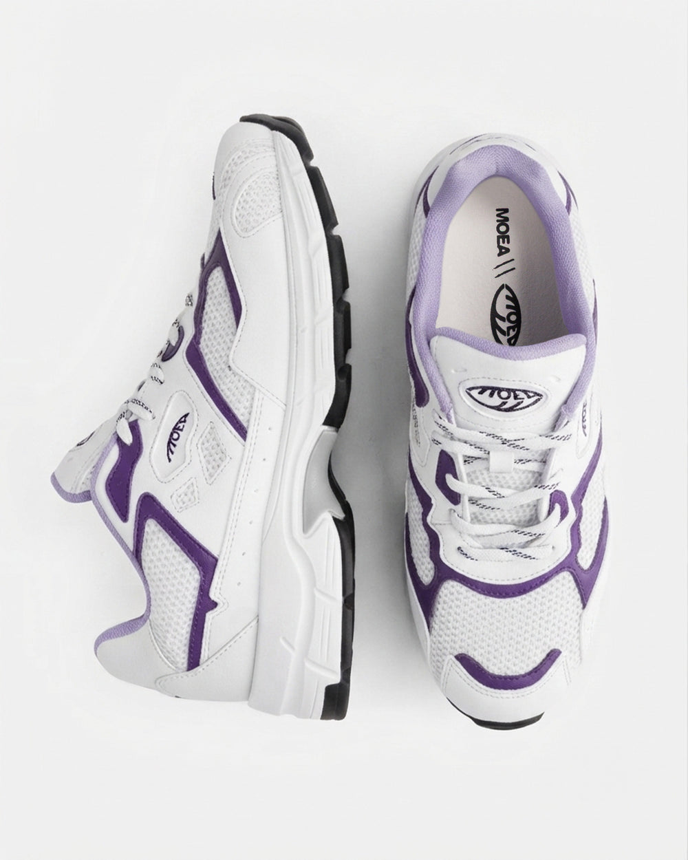 Baskets vegan Moea Rush - White & Purple - Orange