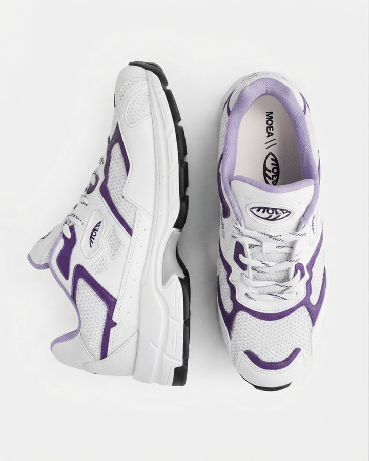 Baskets vegan Moea Rush - White &amp; Purple - Orange