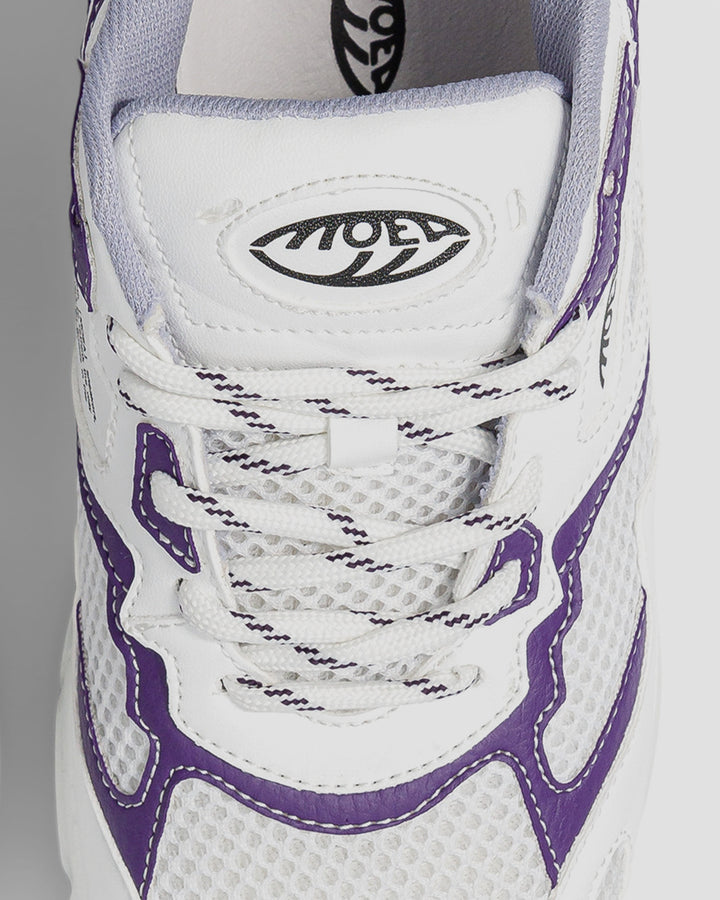 Baskets vegan Moea Rush - White &amp; Purple - Orange