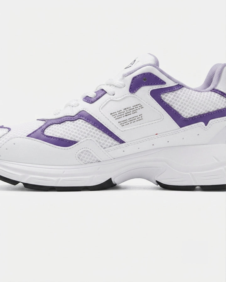 Baskets vegan Moea Rush - White &amp; Purple - Orange