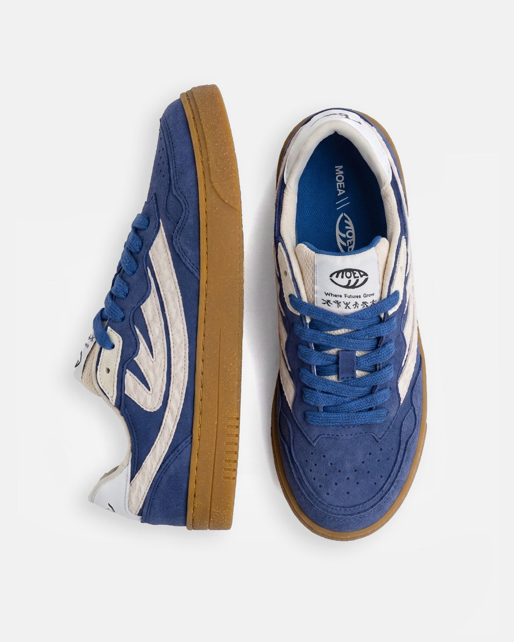 Baskets vegan Moea Veyron Low - Blue & Cream - Mushroom