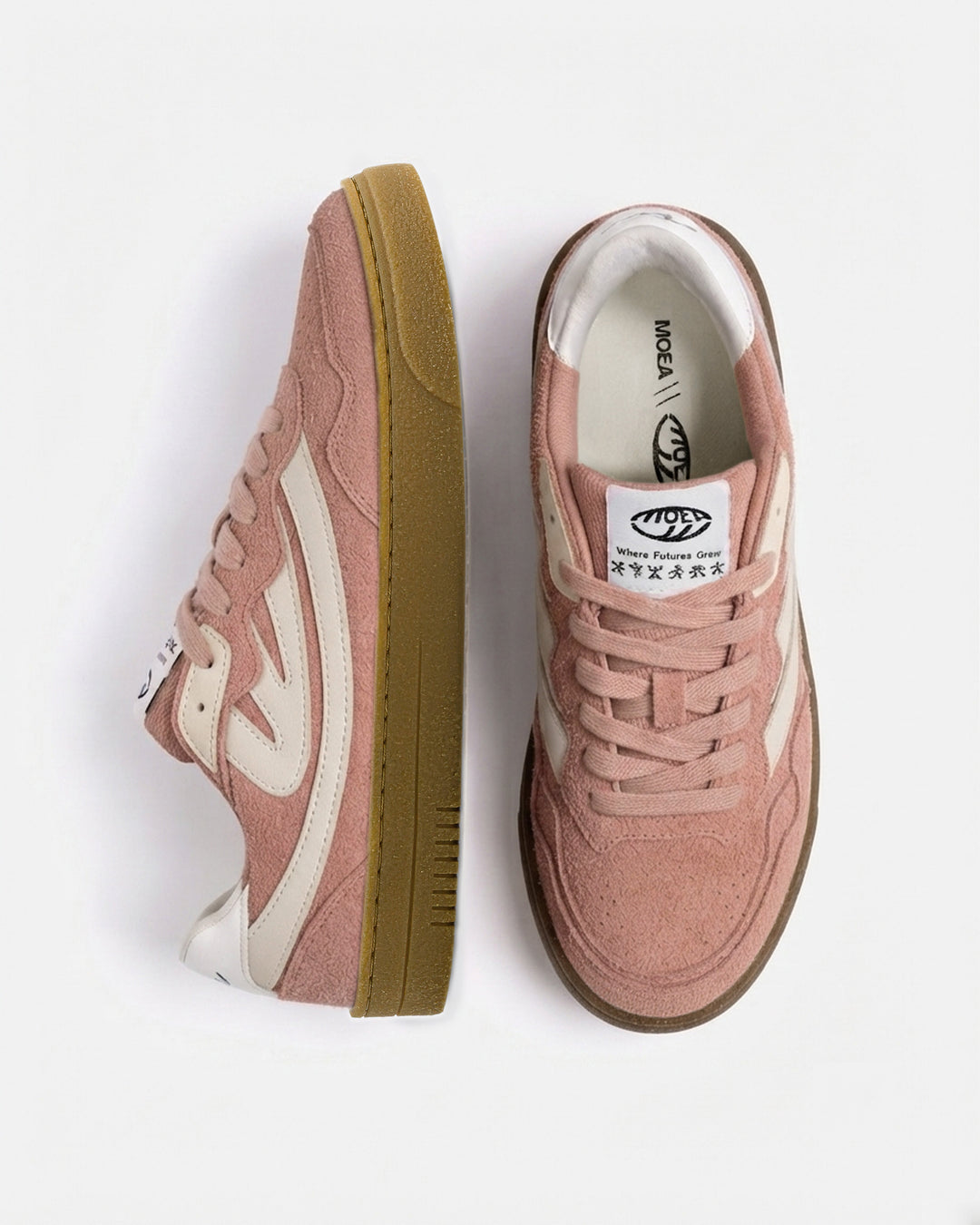 Baskets vegan Moea Veyron Low - Blush Suede - Corn