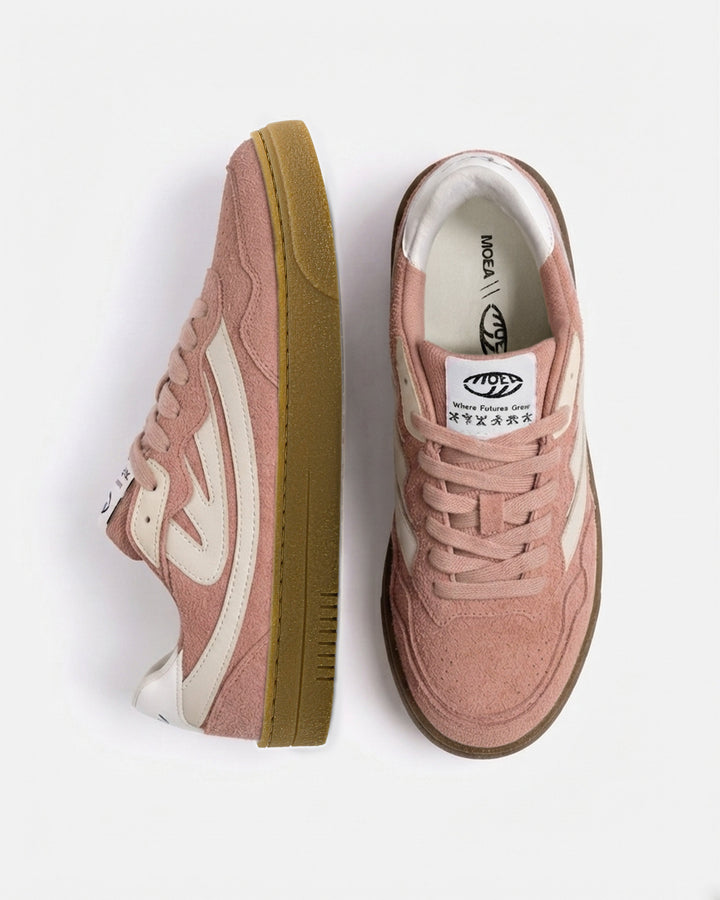 Baskets vegan Moea Veyron Low - Blush Suede - Corn