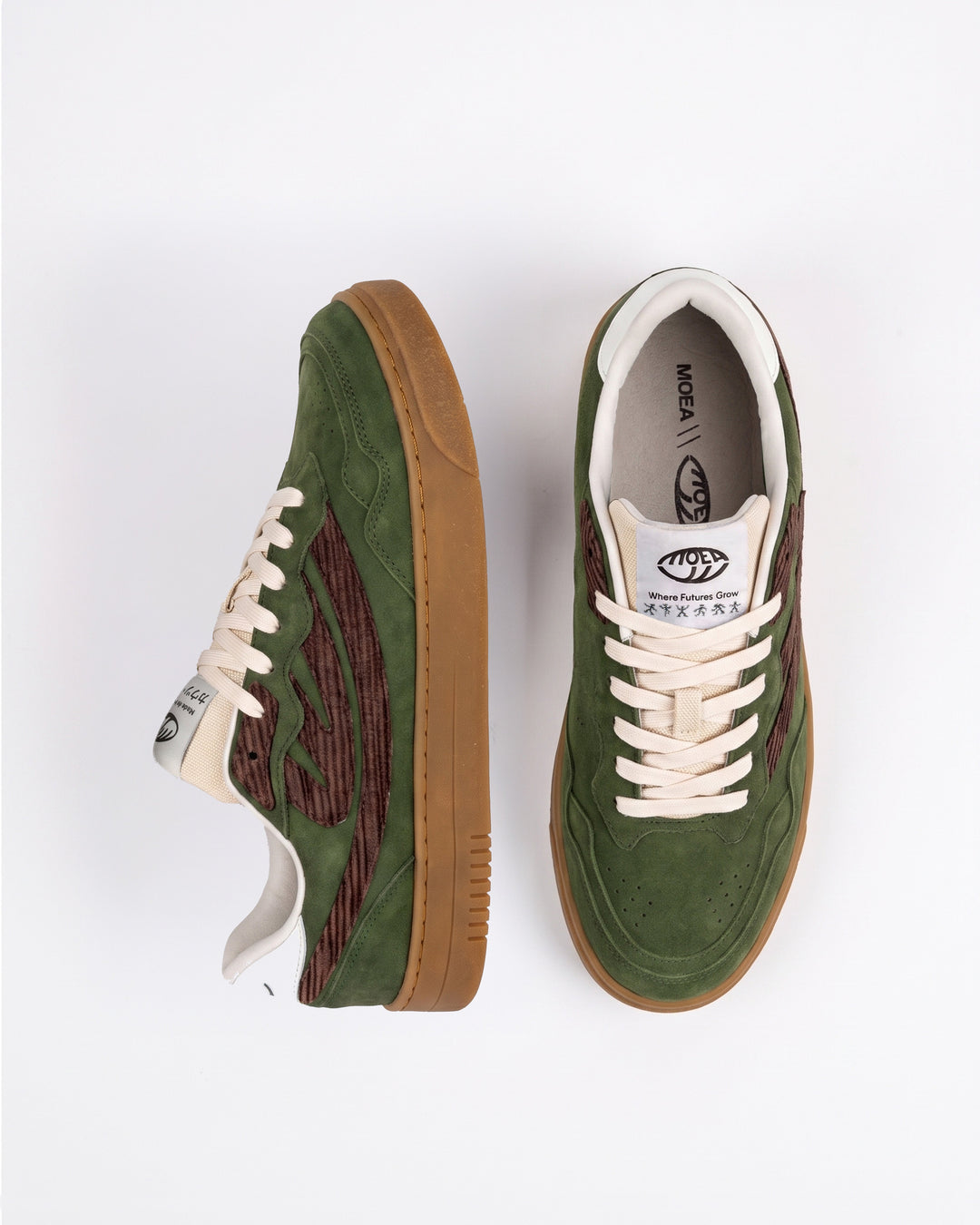Baskets vegan Moea Veyron Low - Forest &amp; Brown - Mushroom