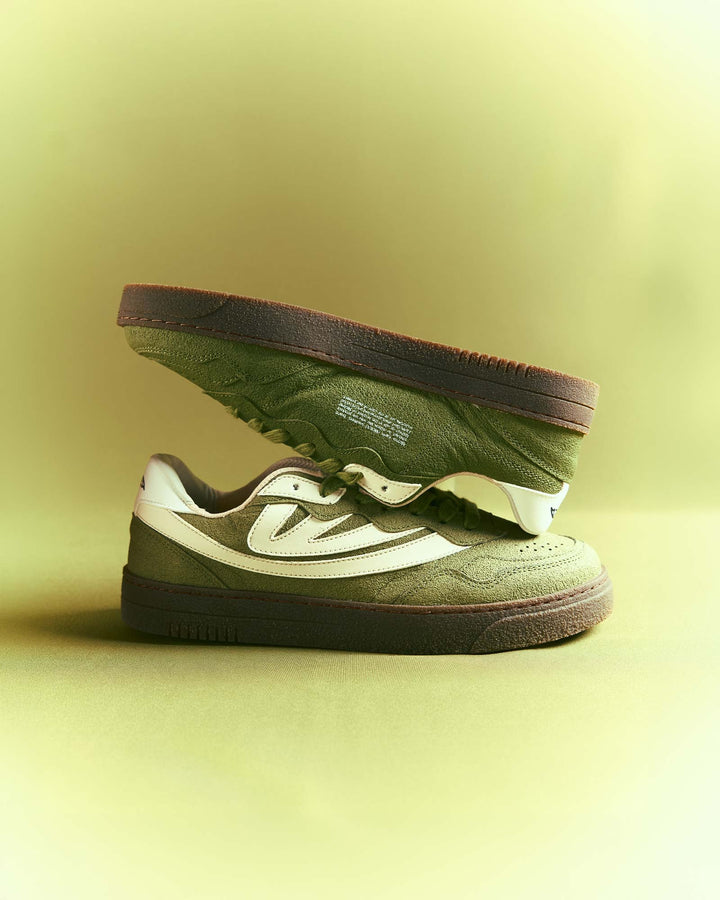 Baskets vegan Moea Veyron Low - Green &amp; Cream - Mushroom