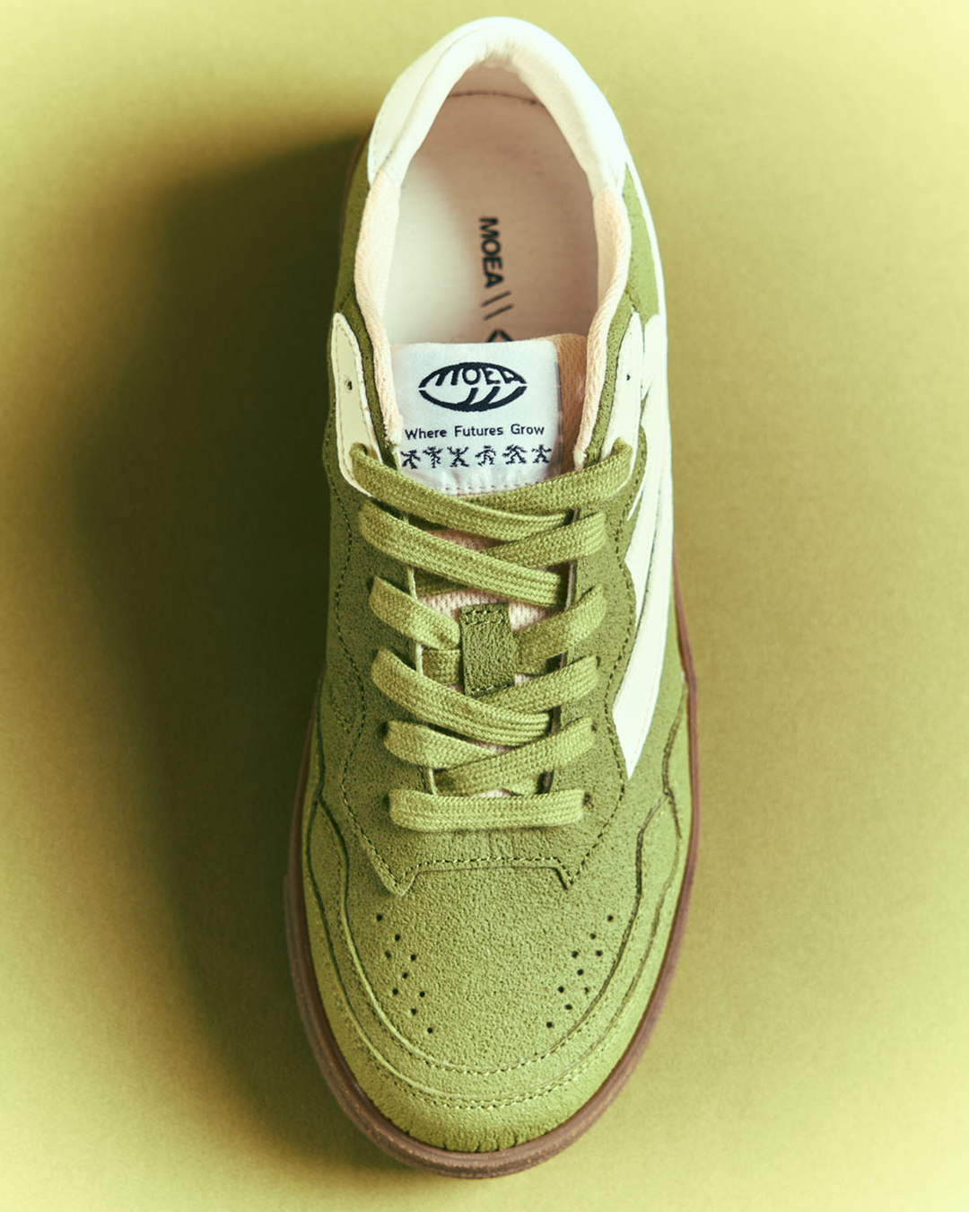 Baskets vegan Moea Veyron Low - Green &amp; Cream - Mushroom