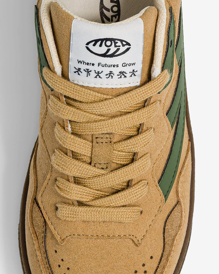 Baskets vegan Moea Veyron Low - Taupe &amp; Green - Apple