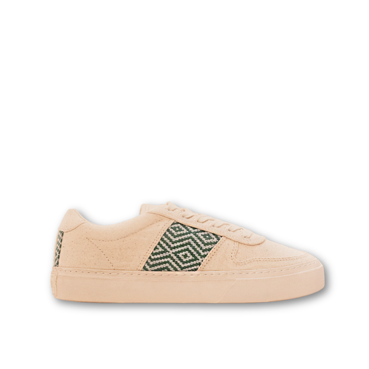 baskets vegan avec  tissage ethnique marque N&
