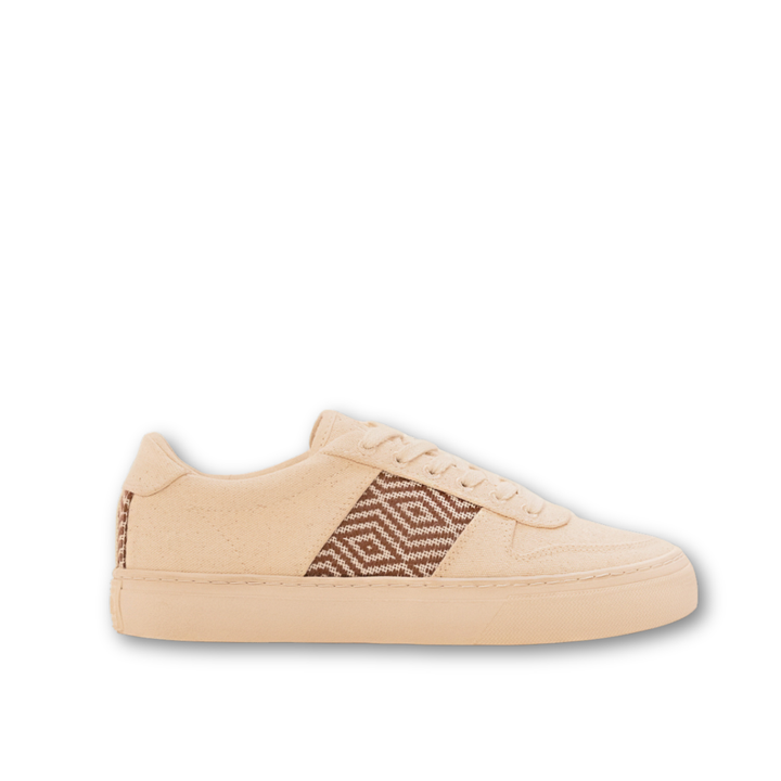 baskets vegan avec  tissage ethnique marque N&