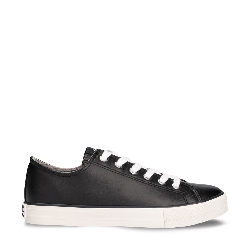 baskets vegan en cuir de pomme noir