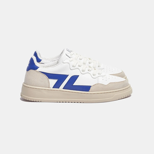 Baskets vegan blanches et bleues. Baskets vegan de la marque Zèta