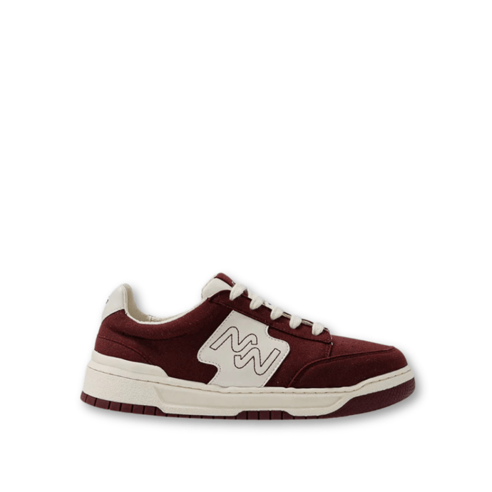 baskets vegan en suede bordeaux