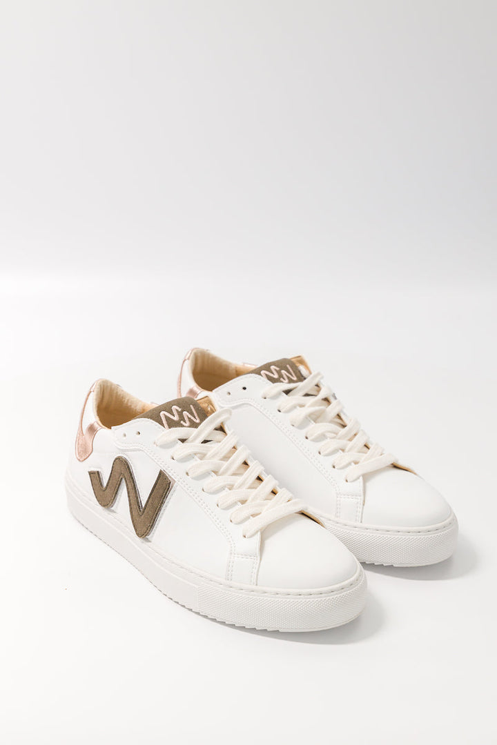 Sneakers customisés vegan Wild Walker kaki pour femme