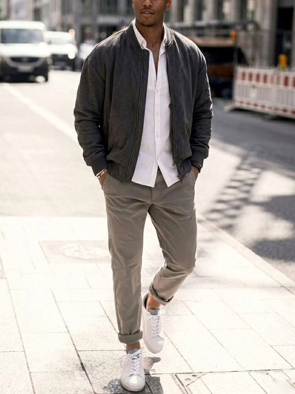 bomber en suede vegan homme
