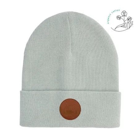 Bonnet vegan en coton bio couleur gris perle