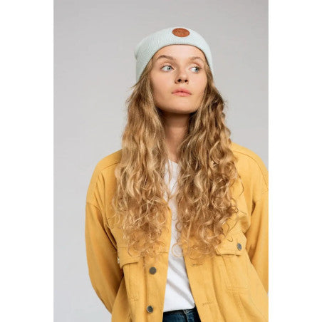 Bonnet vegan en coton bio couleur gris perle